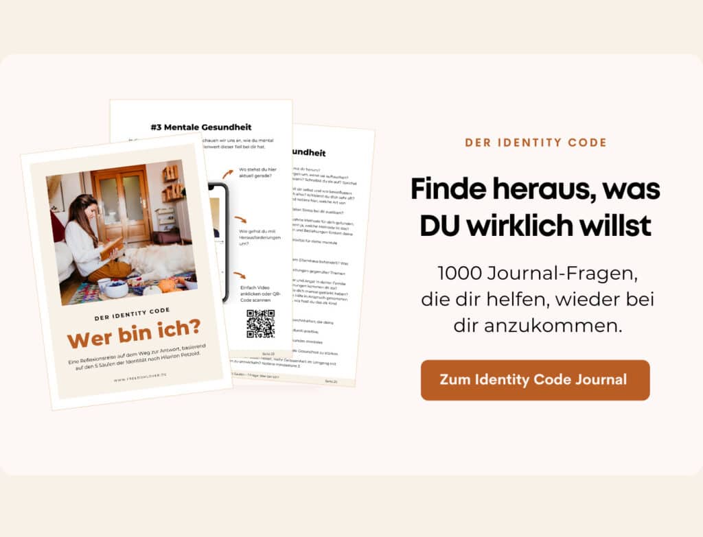 Der Identity Code Journal – Finde heraus, was du wirklich willst, mit 1000 Journal-Fragen für mehr Klarheit und Selbstentdeckung.