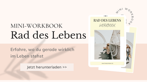 Rad des Lebens Mini-Workbook für mehr Klarheit im Leben - Bild Banner mit Foto von Mini-Workbook